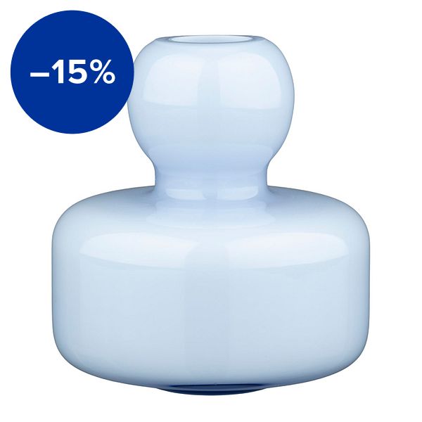 Flower vase, lavender blue opal