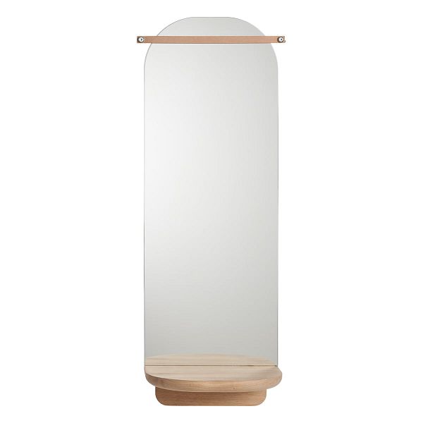 Renki coat rack, oak -  recycled leather