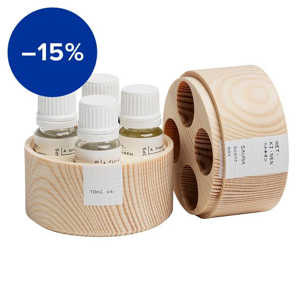 Sauna scent gift set, 4 pcs, pine box
