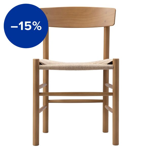 J39 Mogensen chair, vintage lacquered beech - paper cord