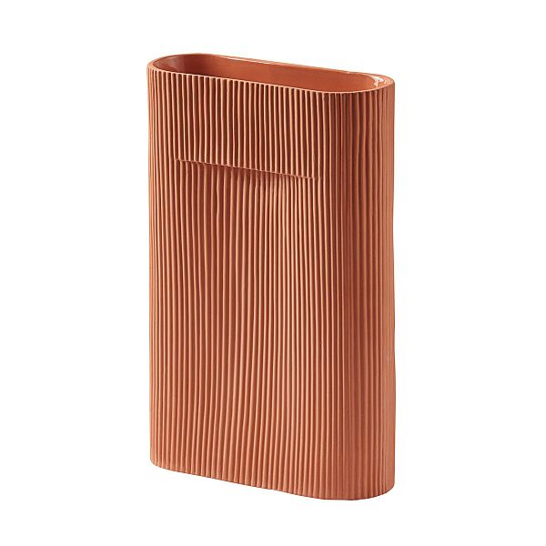 Ridge vase, 35 cm, terracotta