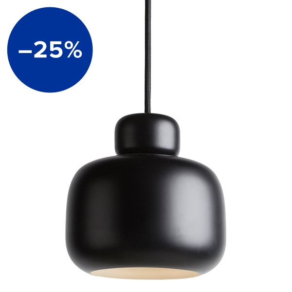 Stone pendant, large, black