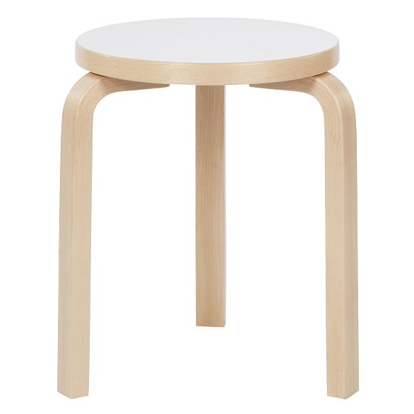 Aalto stool 60, white laminate