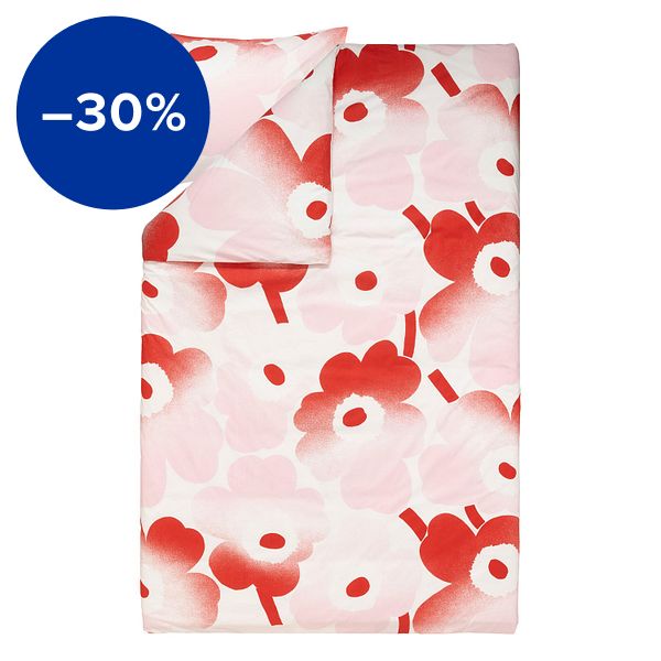 Parure per piumone Unikko Häävhdys, 150 x 210 cm, rosa - rosso