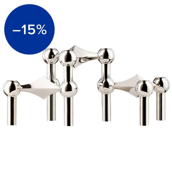 STOFF Nagel candleholder, set of 3, chrome