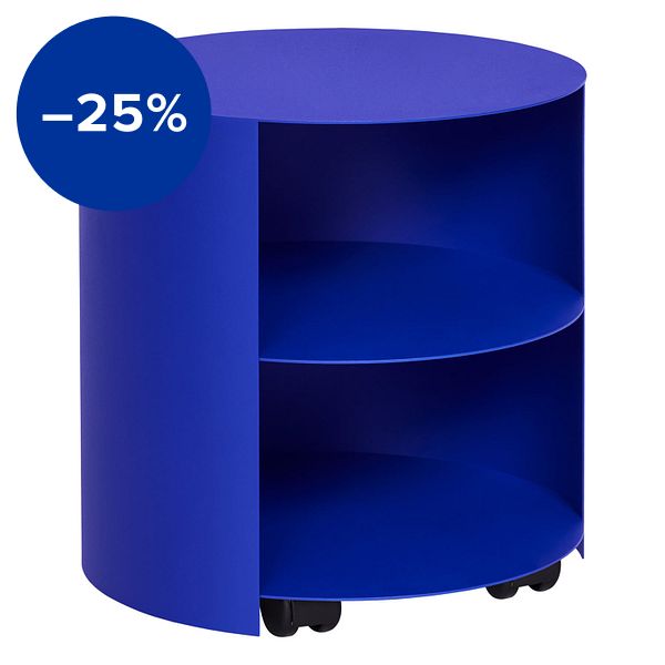 Hide side table, ultramarine