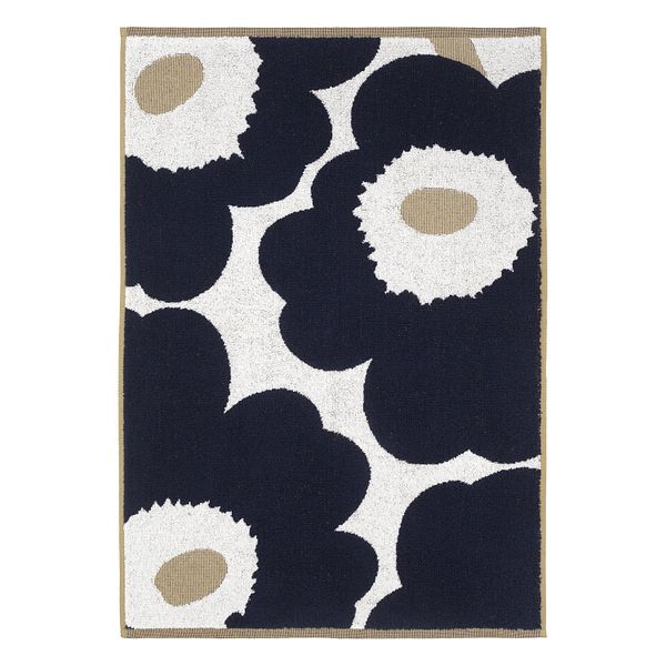 Unikko hand towel, dark blue - gold - off-white
