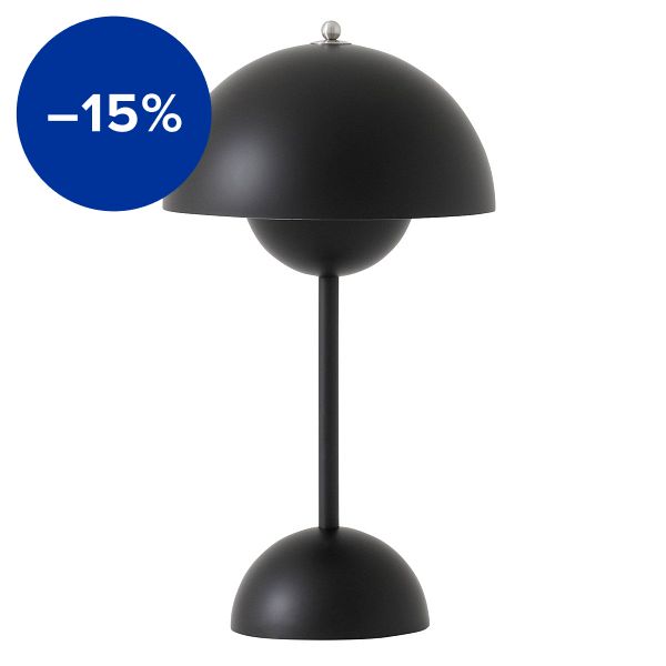 Flowerpot VP9 portable table lamp, matt black