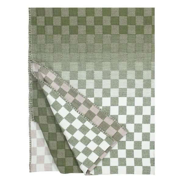 Shakki blanket, beige - olive - white