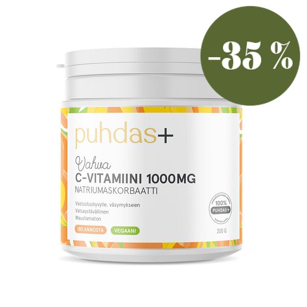 C-vitamiinijauhe, 1000 mg, 200 g