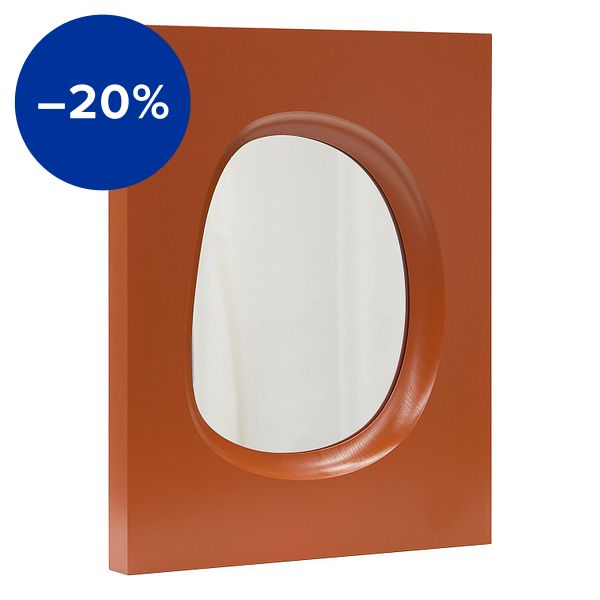 Knot wall mirror, terracotta