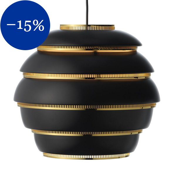 Aalto pendant A331 "Beehive", black - brass