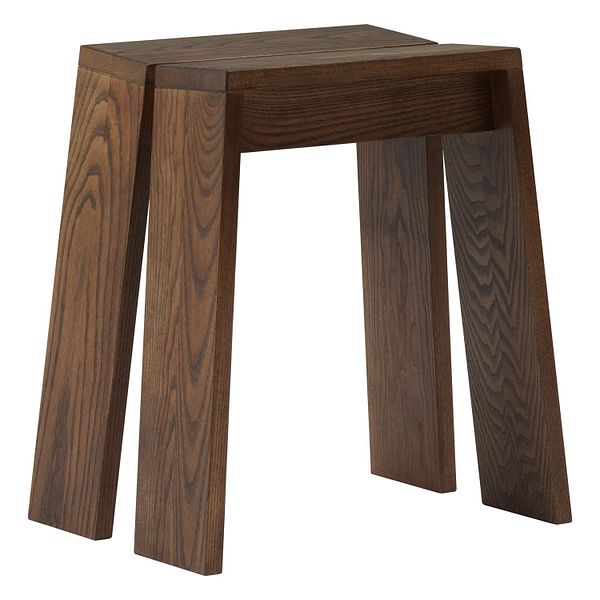 Let stool, brown stained ash