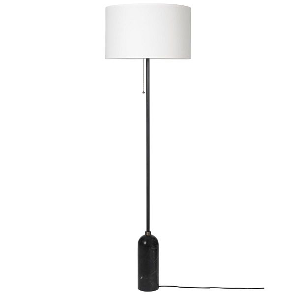 Gravity floor lamp, black marble