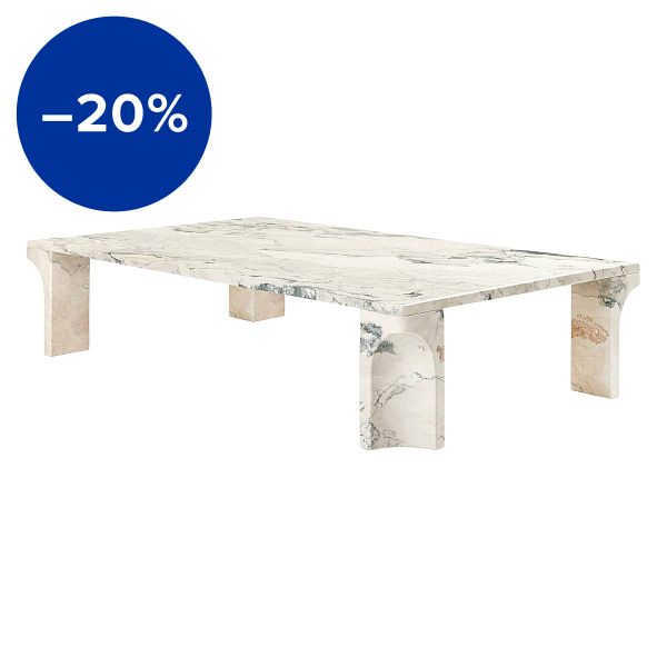 Doric coffee table, 140 x 80 cm, electric grey limestone