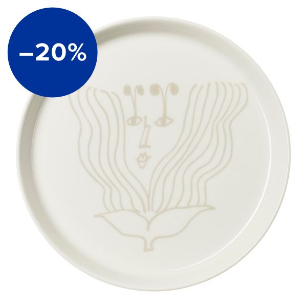 Puutarhurit plate, 19 cm, beige