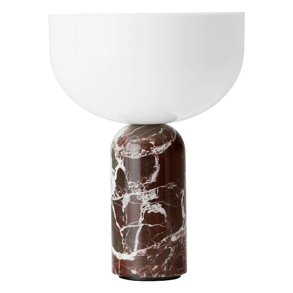Kizu portable table lamp, Rosso Levanto marble