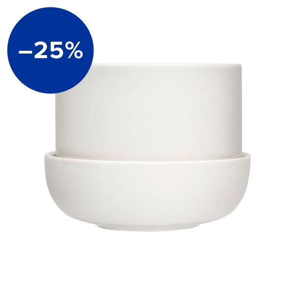 Nappula plant pot with saucer, S, white