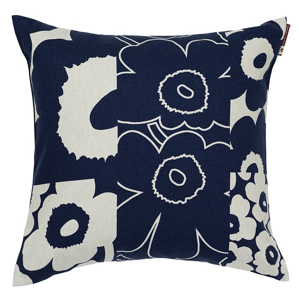 Unikko Kollaasi cushion cover, 50 x 50 cm, linen - dark blue
