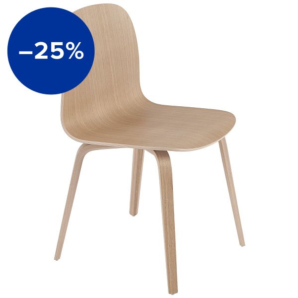 Visu chair, wood base, oak