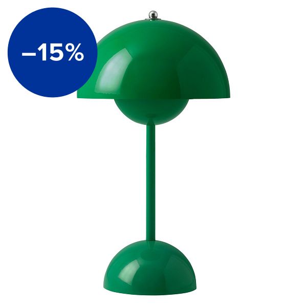 Flowerpot VP9 portable table lamp, signal green