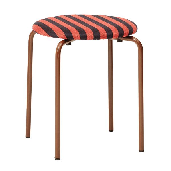 Moderno stool, brown - red-navy fabric