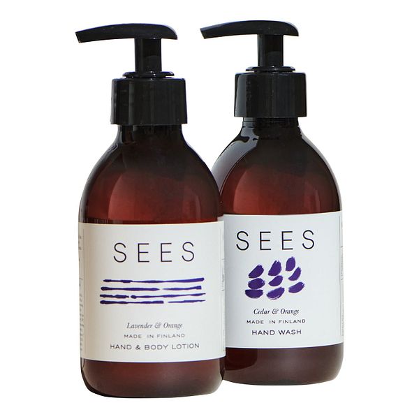 Hand wash and hand & body lotion kit, cedar - lavender - orange