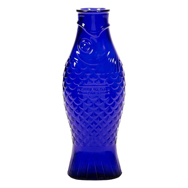 Fish & Fish bottle, cobalt blue