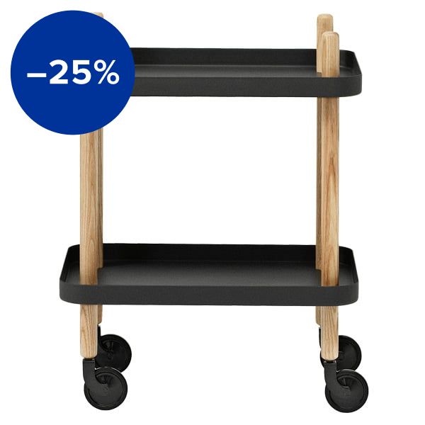 Block table trolley, black