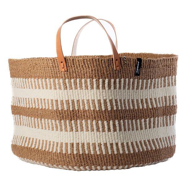 Pamba basket, XXL, white - brown