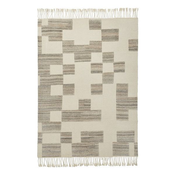 Tofuku wool rug 170 x 240 cm, white - grey