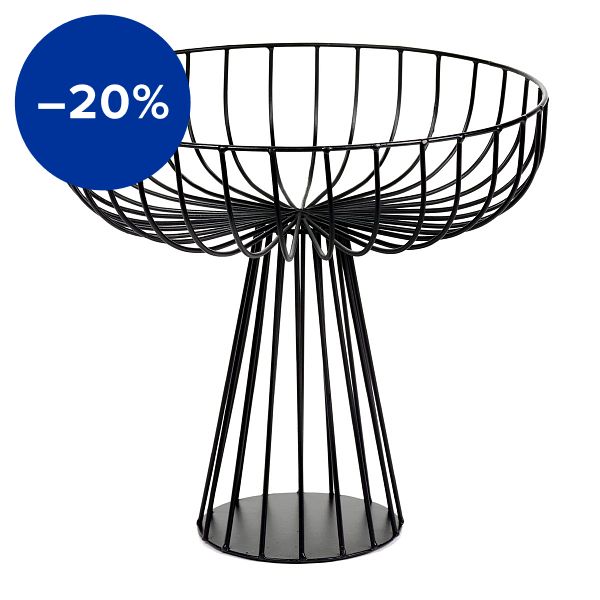 Catu basket with stand, black