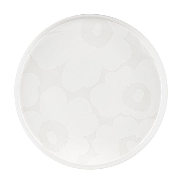 Oiva - Unikko plate, 20 cm, off-white - white