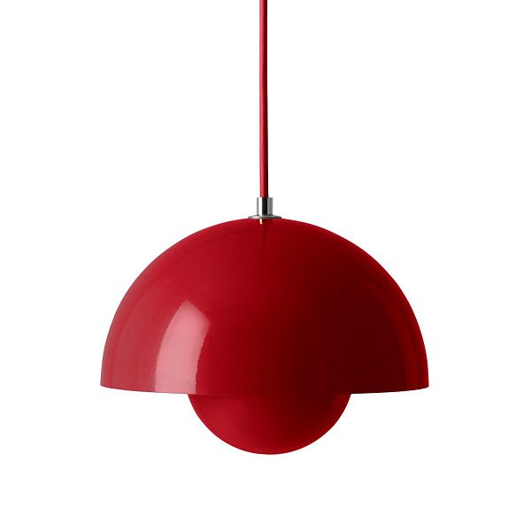 Flowerpot VP1 pendant, vermilion red