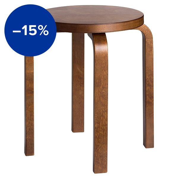 Aalto stool E60, walnut