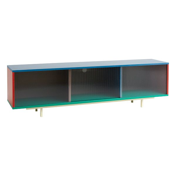 Colour Cabinet w/ glass doors, floor, 180 cm, multicolour