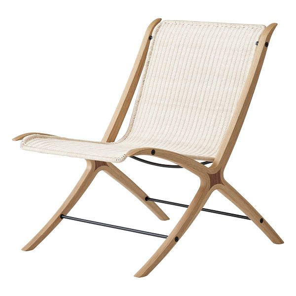 X HM10 lounge chair, oak with walnut insert - natural