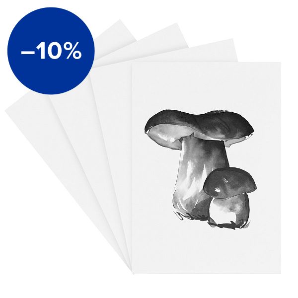 Wild Mushroom mini poster set, 4 pcs