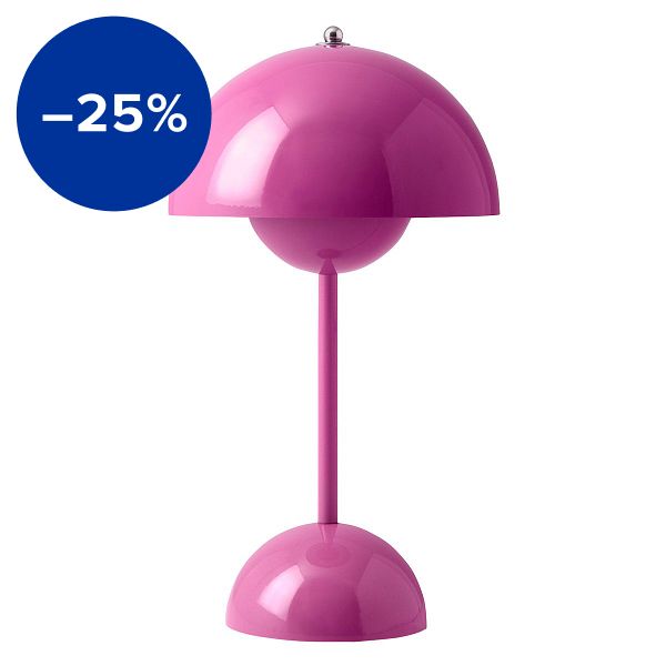 Flowerpot VP9 portable table lamp, tangy pink