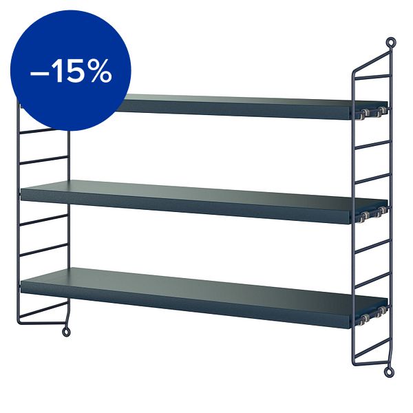 String Pocket shelf, Nybroblå