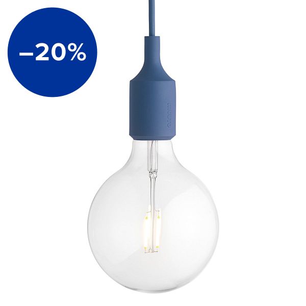 E27 LED pendant, pale blue