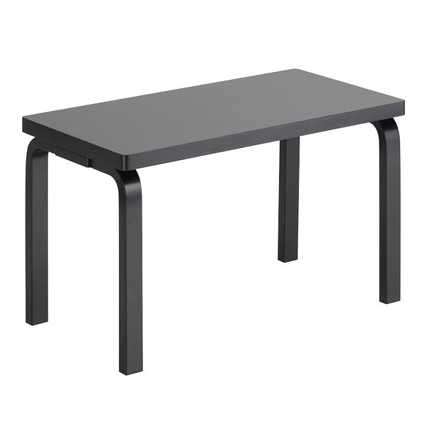 Aalto bench 153B, solid seat, black
