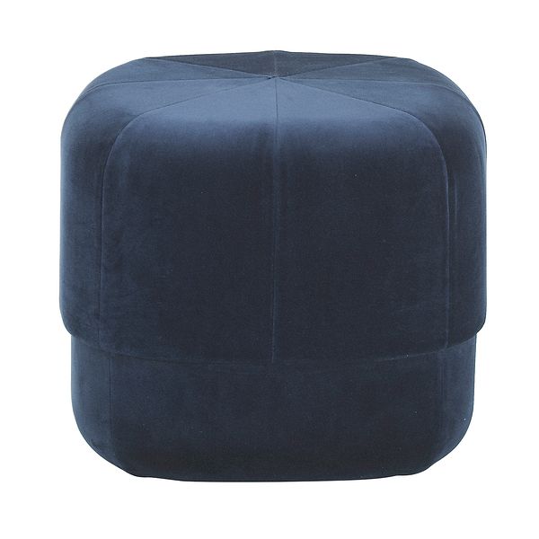Circus pouf, small, dark blue velour