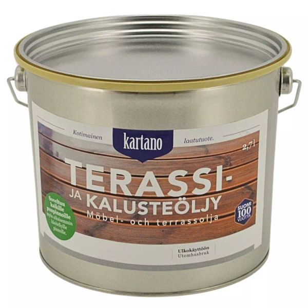 Terassi- ja kalusteöljy 2,7l Ruskea Kartano Liuotinohenteinen terassiöljy