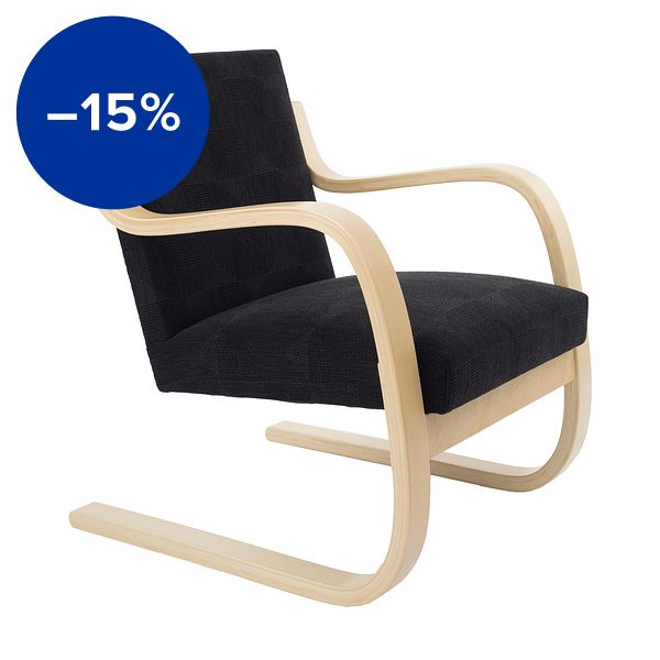 Aalto armchair 402, birch - black Hallingdal 190