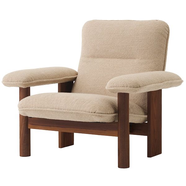 Brasilia lounge chair, walnut - Bouclé 02