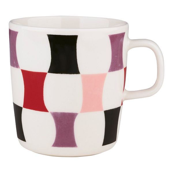 Oiva - Sambara mug, 4 dl, white - coal - red - powder