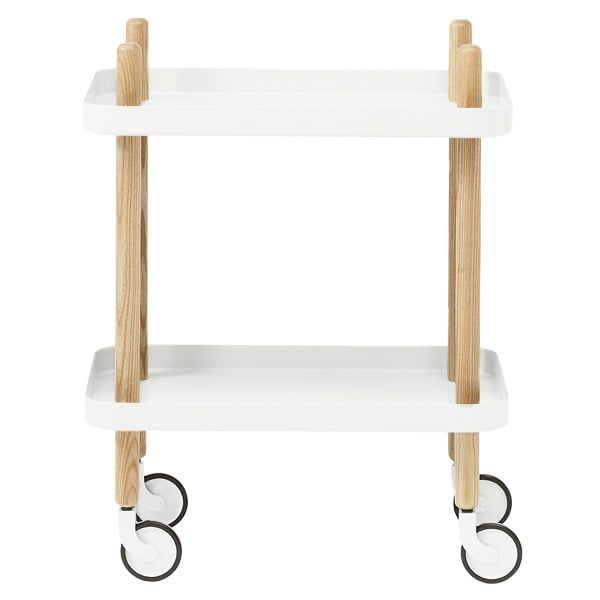 Block table trolley, white