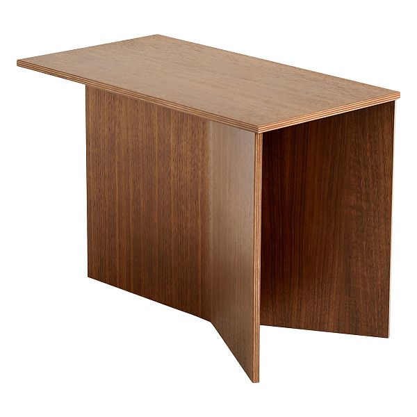 Slit Wood Oblong table, 50 x 28 cm, lacquered walnut