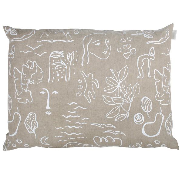 Onnenmaa cushion cover, 60 x 80 cm, beige - white